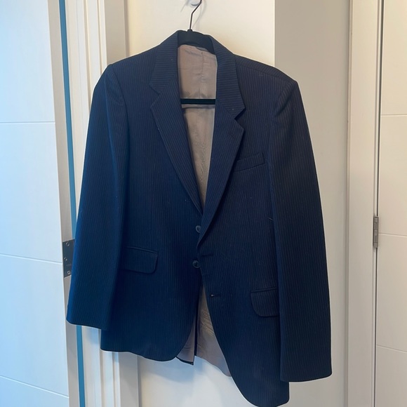 Vintage Wool Navy Pinstripe Blazer - Picture 1 of 4